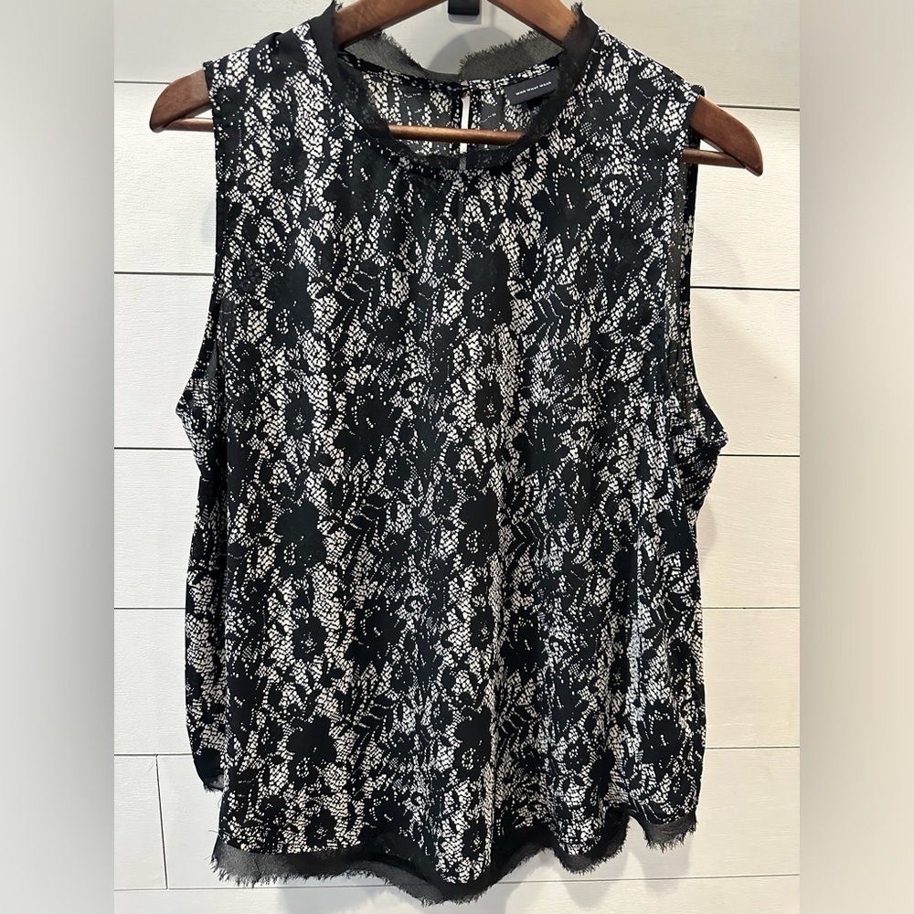 Who What Wear Elegant Black and White Sleeveless Top- size XL